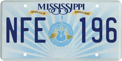 MS license plate NFE196