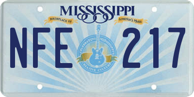 MS license plate NFE217