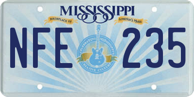 MS license plate NFE235