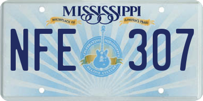 MS license plate NFE307
