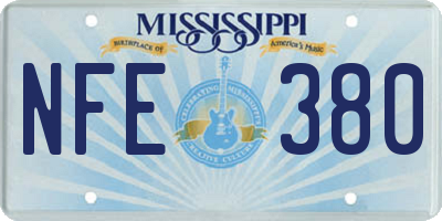 MS license plate NFE380