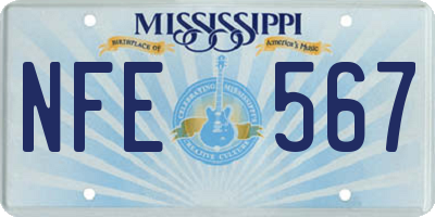 MS license plate NFE567