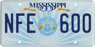 MS license plate NFE600