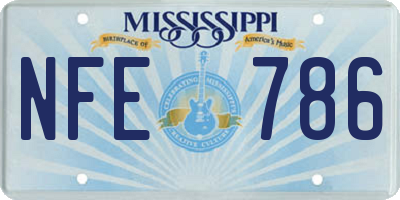 MS license plate NFE786