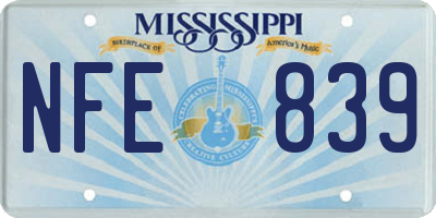 MS license plate NFE839