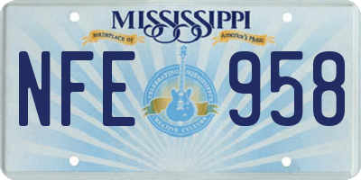 MS license plate NFE958