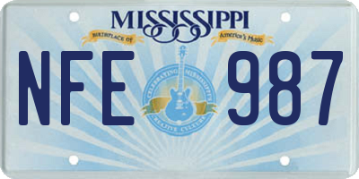 MS license plate NFE987