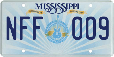 MS license plate NFF009