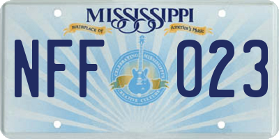 MS license plate NFF023