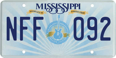 MS license plate NFF092