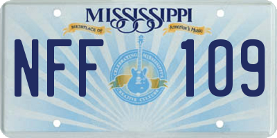 MS license plate NFF109