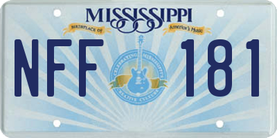 MS license plate NFF181
