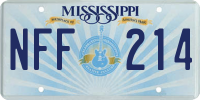 MS license plate NFF214