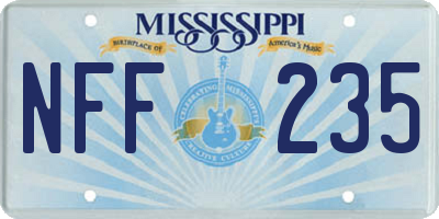MS license plate NFF235