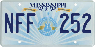 MS license plate NFF252