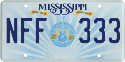 MS license plate NFF333