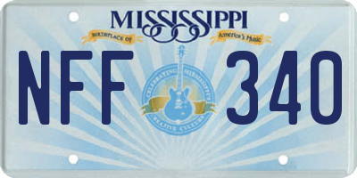 MS license plate NFF340