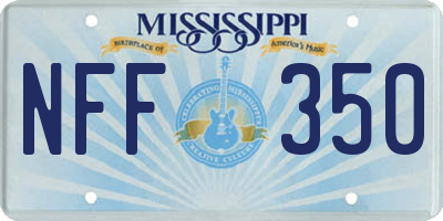 MS license plate NFF350