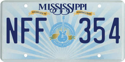 MS license plate NFF354