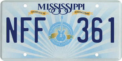 MS license plate NFF361