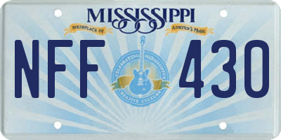 MS license plate NFF430