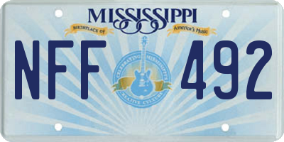 MS license plate NFF492