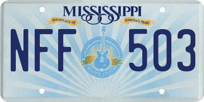 MS license plate NFF503