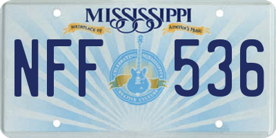 MS license plate NFF536