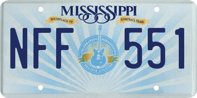 MS license plate NFF551