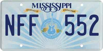 MS license plate NFF552
