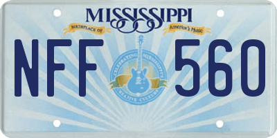 MS license plate NFF560