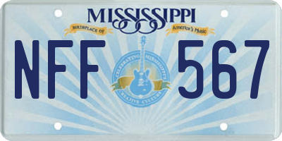 MS license plate NFF567