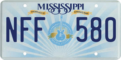 MS license plate NFF580