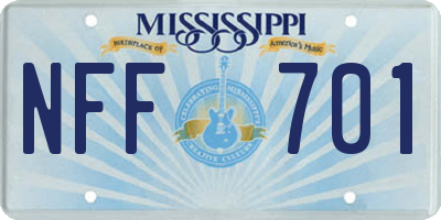MS license plate NFF701