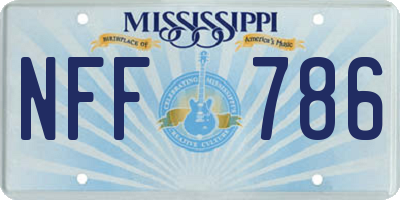 MS license plate NFF786