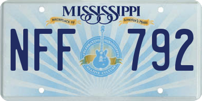 MS license plate NFF792