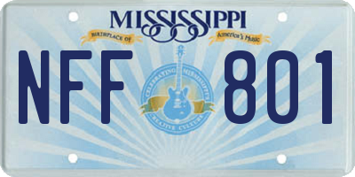 MS license plate NFF801