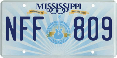 MS license plate NFF809