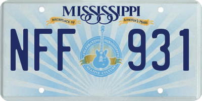 MS license plate NFF931