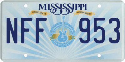MS license plate NFF953