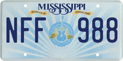 MS license plate NFF988