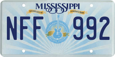 MS license plate NFF992