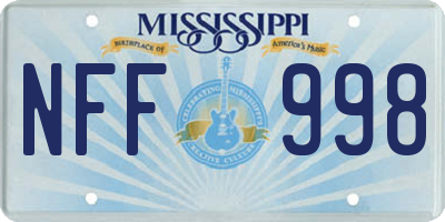 MS license plate NFF998