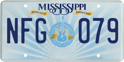 MS license plate NFG079