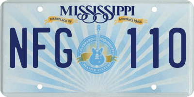 MS license plate NFG110