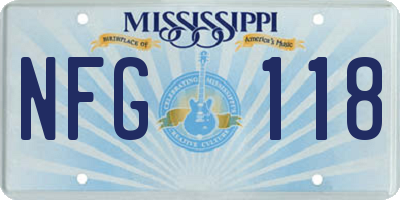 MS license plate NFG118