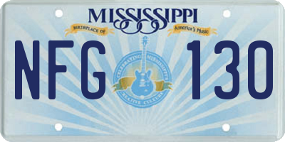 MS license plate NFG130