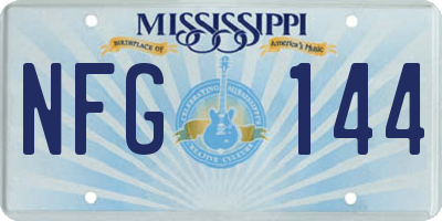 MS license plate NFG144