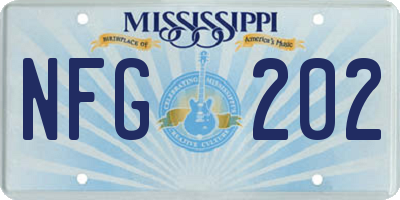 MS license plate NFG202