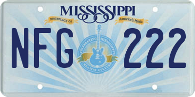 MS license plate NFG222